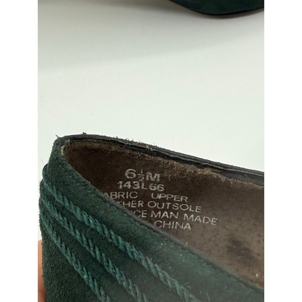 LifeStride Soft System Green Fabric Heels 6.5M – Vintage Style Pointed Toe Pumps - Picture 8 of 8